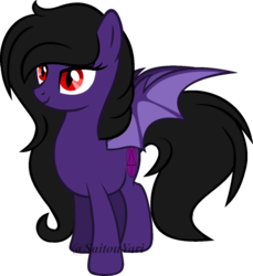 Size: 800x874 | Tagged: safe, artist:t-aroutachiikun, oc, oc only, oc:shaded amethyst, bat pony, pony, female, mare, simple background, solo, transparent background