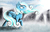 Size: 5100x3300 | Tagged: dead source, safe, artist:spiritofthwwolf, oc, oc only, oc:snowdrop, pegasus, pony, absurd resolution, blind, breath, cutie mark, open mouth, raised hoof, snow, snowfall, solo, sun, updated, winter