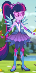 Size: 345x690 | Tagged: safe, screencap, applejack, rainbow dash, sci-twi, twilight sparkle, human, equestria girls, g4, my little pony equestria girls: legend of everfree, boots, clothes, cropped, crystal guardian, crystal wings, female, glasses, gloves, high heel boots, holding hands, long hair, ponied up, ponytail, shoes, solo, super ponied up, visor