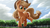 Size: 3000x1688 | Tagged: safe, artist:ncmares, applejack, mayor mare, pony, g4, apple tree, big-apple-pony, butt freckles, chest fluff, cute, female, giant pony, giantess, jackabetes, macro, scenery, smiling, sweet apple acres, tree, wide eyes