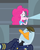 Size: 775x960 | Tagged: safe, edit, edited edit, edited screencap, screencap, pinkie pie, equestria girls, g4, airplane!, automatic pilot, balloon, blowing, blowing up balloons, duck bill, wat