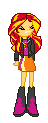 Size: 48x123 | Tagged: safe, artist:toonalexsora007, sunset shimmer, equestria girls, g4, animated, boots, clothes, female, gif, high heel boots, loop, marvel vs capcom, mugen, pixel art, simple background, skirt, solo, spinning, sprite, transparent background, you spin me right round