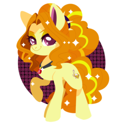 Size: 1812x1811 | Tagged: safe, artist:snow angel, adagio dazzle, earth pony, pony, equestria girls, g4, my little pony equestria girls: rainbow rocks, circle background, cute, disguise, disguised siren, earth pony adagio dazzle, equestria girls ponified, female, gem, jewelry, looking at you, patterned background, pendant, ponified, raised hoof, simple background, siren gem, smiling, solo, sparkly mane, sparkly tail, tail, transparent background