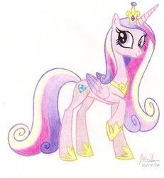 Size: 860x929 | Tagged: safe, artist:soulsliver249, princess cadance, pony, g4, female, solo, traditional art