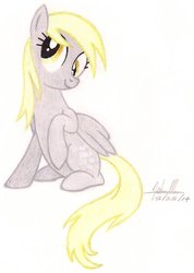 Size: 755x1058 | Tagged: safe, artist:soulsliver249, derpy hooves, pegasus, pony, g4, female, mare, solo, traditional art