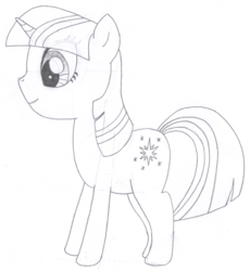 Size: 1286x1400 | Tagged: safe, artist:aafh, twilight sparkle, pony, g4, female, monochrome, solo, traditional art