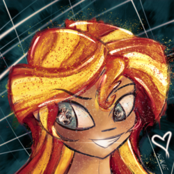 Size: 2048x2048 | Tagged: safe, artist:xencue, sunset shimmer, equestria girls, g4, female, high res, solo