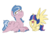 Size: 2799x1885 | Tagged: safe, artist:marukouhai, oc, oc only, oc:honeydew feather, oc:okey, pegasus, pony, eyeroll, female, filly, hair over eyes, male, offspring, parent:flash sentry, parent:pinkie pie, parent:pokey pierce, parent:twilight sparkle, parents:flashlight, parents:pokeypie, prone, silly, silly face, silly pony, simple background, squishy cheeks, stallion, unamused, unshorn fetlocks, white background