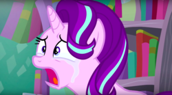 Size: 1415x789 | Tagged: safe, screencap, starlight glimmer, pony, g4, my little pony: friendship is magic, the crystalling, crying, crystal empire, female, mare, sad, solo