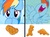 Size: 474x352 | Tagged: safe, screencap, rainbow dash, dinosaur, pegasus, pony, stegosaurus, g4, rarity investigates, chicken nugget, female, happy, mare, solo, theropod