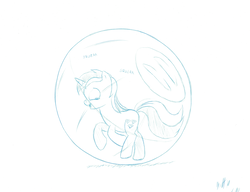Size: 12917x9917 | Tagged: safe, artist:sycotei-b, oc, oc only, oc:tinisparkler, pony, absurd resolution, hamster ball, micro, simple background, solo, squeak, white background