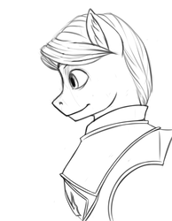 Size: 700x900 | Tagged: safe, artist:vistamage, pony, grayscale, jaime lannister, male, monochrome, ponified, simple background, sketch, solo, white background