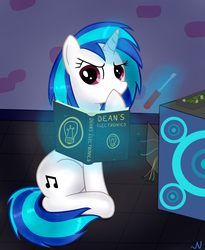 Size: 2700x3300 | Tagged: safe, artist:nuka-kitty, dj pon-3, vinyl scratch, pony, g4, bass cannon, fallout, female, high res, solo