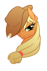 Size: 1333x2000 | Tagged: safe, artist:basykail, applejack, earth pony, pony, g4, bust, female, portrait, simple background, smiling, solo