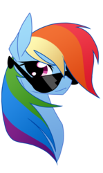 Size: 800x1340 | Tagged: safe, artist:basykail, rainbow dash, pony, g4, bust, female, portrait, smiling, solo, sunglasses