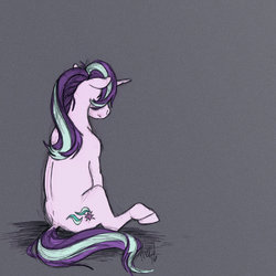 Size: 1200x1200 | Tagged: safe, artist:carnivorouscaribou, starlight glimmer, pony, g4, female, sitting, solo