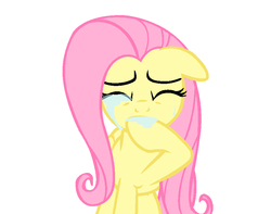 Size: 876x690 | Tagged: safe, fluttershy, pony, g4, crying, eyes closed, female, floppy ears, simple background, solo, white background