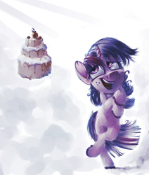 Size: 916x1080 | Tagged: safe, artist:v747, twilight sparkle, pony, g4, cake, female, food, solo