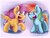 Size: 1300x1000 | Tagged: safe, artist:redheadfly, rainbow dash, scootaloo, g4, chibi, scootalove