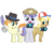 Size: 1280x1024 | Tagged: safe, artist:alexa0118, long shot, press pass, press release (g4), snappy scoop, earth pony, pony, unicorn, g4, background pony, camera, female, hat, magic, mare, notepad, paparazzi, quill, simple background, telekinesis, transparent background, trio, vector