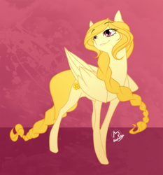 Size: 1000x1074 | Tagged: safe, artist:basykail, oc, oc only, oc:light purity, pegasus, pony, braid, concave belly, female, lanky, mare, skinny, solo, thin