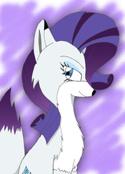 Size: 2280x3180 | Tagged: safe, artist:bakumaru01, rarity, arctic fox, fox, g4, female, high res, solo, species swap