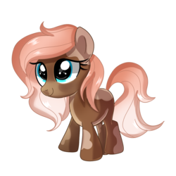 Size: 1000x1000 | Tagged: safe, artist:peachesandcreamated, oc, oc only, oc:choco splatter, earth pony, pony, female, filly, simple background, solo, transparent background