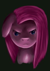 Size: 1024x1447 | Tagged: safe, artist:selftaughtartist1, pinkie pie, earth pony, pony, g4, black background, bust, female, pinkamena diane pie, portrait, simple background, solo