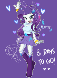 Size: 872x1200 | Tagged: safe, artist:aizy-boy, part of a set, rarity, equestria girls, g4, clothes, countdown, cute, daaaaaaaaaaaw, female, hype, nail polish, part of a series, pixiv, ponied up, skirt, solo, sparkles