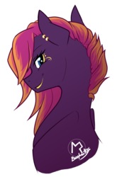 Size: 835x1213 | Tagged: safe, artist:basykail, oc, oc only, oc:lucky punk, earth pony, pony, bust, female, mare, portrait, simple background, solo, transparent background