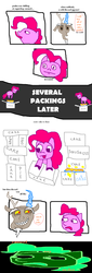 Size: 858x2522 | Tagged: safe, artist:hipstershy, discord, pinkie pie, g4, make new friends but keep discord, 1000 hours in ms paint, cake, comic, food, master ruseman, ms paint, ruse, text