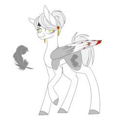 Size: 1024x1080 | Tagged: safe, artist:ohhoneybee, oc, oc only, oc:featherin night, pegasus, pony, female, mare, simple background, solo, transparent background