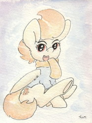 Size: 688x918 | Tagged: safe, artist:slightlyshade, spitfire, pony, g4, clothes, female, scarf, solo, sweater, traditional art