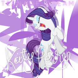 Size: 800x800 | Tagged: safe, artist:iphstich, artist:penguinsn1fan, rarity, pony, g4, abstract background, album, album cover, cover, female, katy perry, parody, singing, solo, song reference, teenage dream