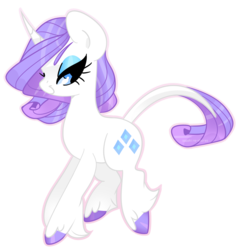 Size: 1017x1067 | Tagged: safe, artist:vivian reed, rarity, classical unicorn, pony, g4, colored hooves, female, horn, leonine tail, lidded eyes, outline, simple background, smiling, solo, transparent background, unshorn fetlocks