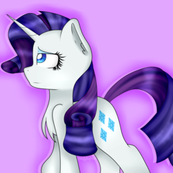 Size: 3000x3000 | Tagged: safe, artist:cosmiickatie, rarity, pony, unicorn, g4, chest fluff, female, gradient background, high res, looking away, looking up, mare, profile, solo