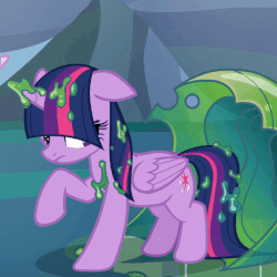 Size: 503x503 | Tagged: safe, screencap, twilight sparkle, alicorn, goo, pony, g4, to where and back again, animated, changeling slime, female, floppy ears, frown, gif, loop, raised hoof, sad, solo focus, stamping, stomping, twilight sparkle (alicorn), unhappy, wet mane