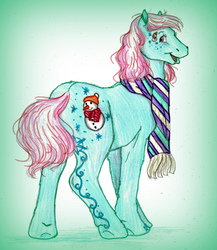 Size: 1070x1230 | Tagged: safe, artist:animagicworld, winter ice, pony, g3, female, solo, traditional art