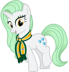 Size: 2900x3000 | Tagged: safe, artist:cheezedoodle96, charity sweetmint, pony, g4, my little pony chapter books, my little pony: rarity and the curious case of charity, .svg available, american football, artist interpretation, clothes, female, green bay packers, high res, looking at you, mare, nfl, nfl playoffs, raised hoof, scarf, simple background, smiling, solo, sports, svg, transparent background, vector