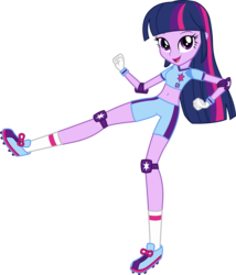 Size: 4191x4887 | Tagged: safe, artist:imperfectxiii, twilight sparkle, equestria girls, g4, absurd resolution, belly button, clothes, commission, equestria strikers, female, kick, midriff, open mouth, simple background, solo, transparent background