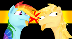 Size: 1022x566 | Tagged: safe, artist:testostepone, rainbow dash, oc, g4, derp, derp face, painting