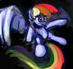 Size: 500x475 | Tagged: safe, artist:xbi, rainbow dash, pony, g4, colored sketch, female, solo