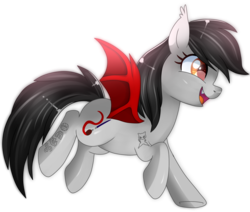 Size: 1500x1274 | Tagged: safe, artist:sugguk, oc, oc only, oc:scarlet spectrum, bat pony, pony, female, mare, simple background, solo, transparent background