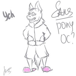 Size: 2160x2160 | Tagged: safe, artist:stirren, oc, oc only, pony, advertisement, clothes, commission, cosplay, costume, high res, sans (undertale), smiling, solo, standing, undertale, your character here