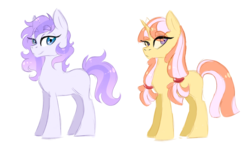 Size: 3159x2000 | Tagged: safe, artist:kittii-kat, oc, oc only, earth pony, pony, unicorn, female, high res, magical lesbian spawn, mare, offspring, parent:applejack, parent:double diamond, parent:moondancer, parent:rarity, parents:appledancer, parents:diamond duo, simple background, transparent background