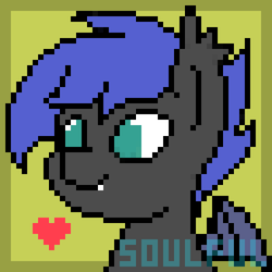 Size: 500x500 | Tagged: safe, artist:soulfulmirror, oc, oc only, oc:nebula wings, bat pony, pony, icon, pixel art, solo