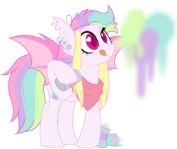 Size: 1833x1544 | Tagged: safe, artist:azure-art-wave, oc, oc only, oc:opal, bat pony, pony, female, heart eyes, mare, simple background, solo, spray can, spray paint, tongue out, transparent background, wingding eyes