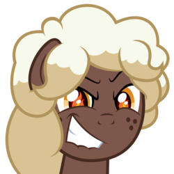 Size: 7000x7000 | Tagged: safe, artist:besttubahorse, oc, oc only, oc:sweet mocha, pony, absurd resolution, bust, evil grin, fire, freckles, grin, lip bite, simple background, smiling, solo, this will end in pain, transparent background, vector