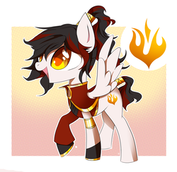 Size: 4657x4554 | Tagged: safe, artist:sorasku, pegasus, pony, absurd resolution, avatar the last airbender, clothes, female, mare, ponified, raised hoof, solo