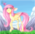 Size: 551x535 | Tagged: safe, artist:samandriilrf, fluttershy, butterfly, pony, g4, female, folded wings, looking at something, looking up, pixel art, raised hoof, solo